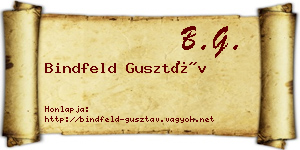 Bindfeld Gusztáv névjegykártya